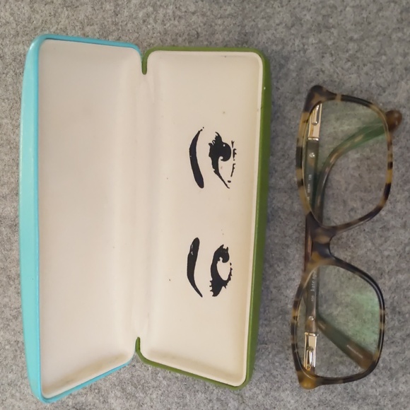 Kate Spade Tortoise Shell Glasses Catrina 135 Orange Pink Case & blue green - Picture 2 of 9